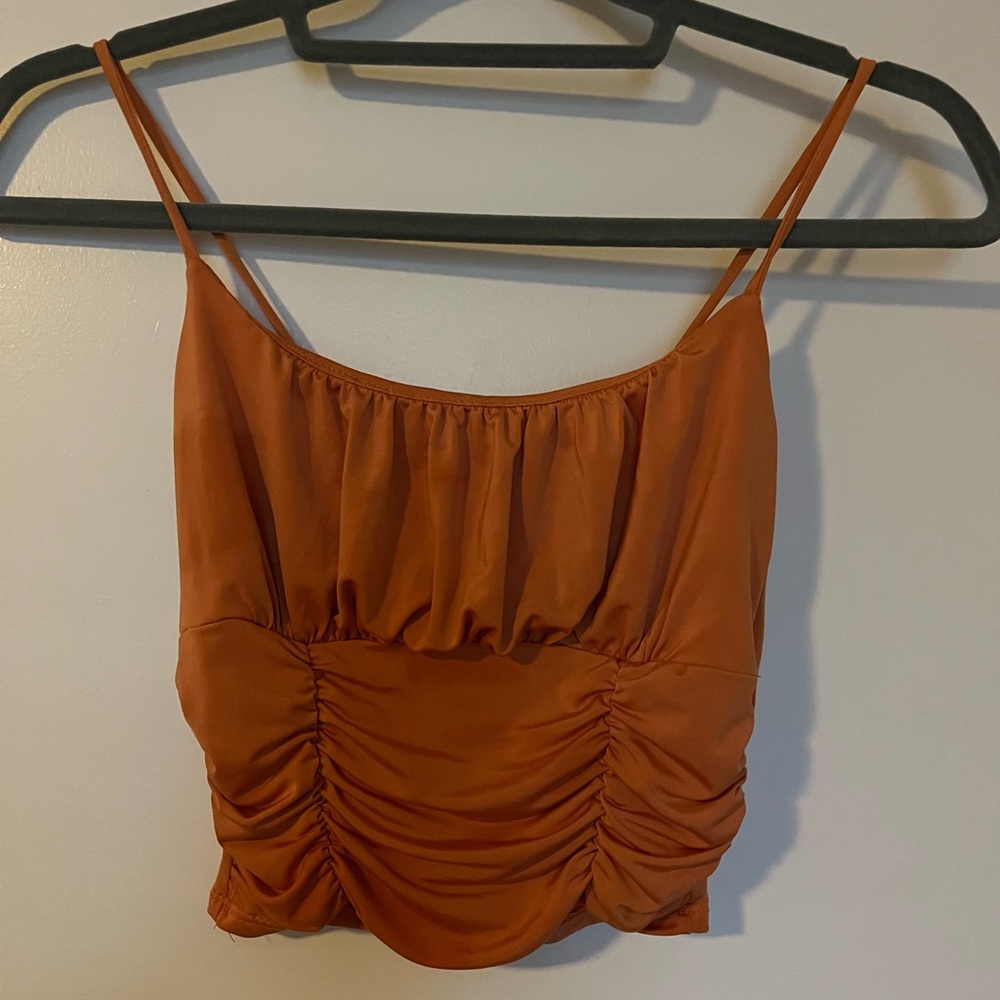 BRIGHT ORANGE SPAGHETTI-STRAP TOP